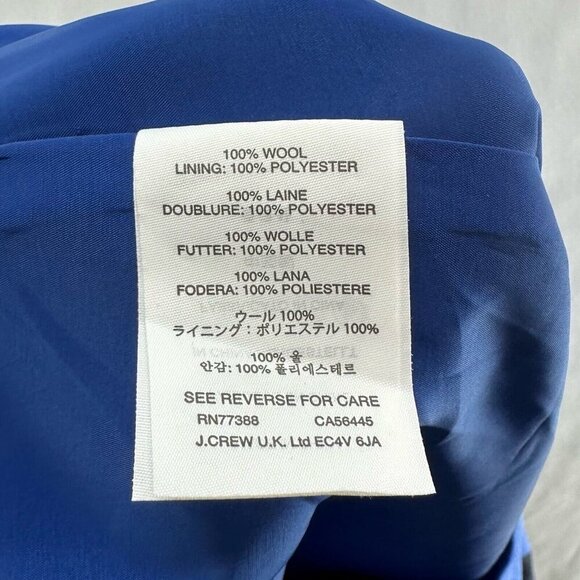 J.CREW Skirt Size 16 Pencil Straight Side Panel Vented Wool Blue Black - Picture 6 of 8